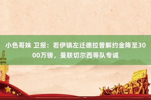 小色哥妹 卫报：若伊镇左迁德拉普解约金降至3000万镑，曼联切尔西等队专诚